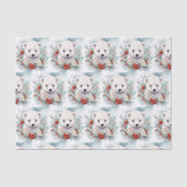 Papel De Seda Bebé de oso polar con Navidades pequeños