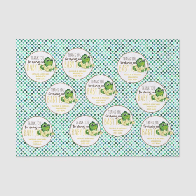 Papel De Seda Bebé Dinosaurio con huevo con leche Chica (Anverso)