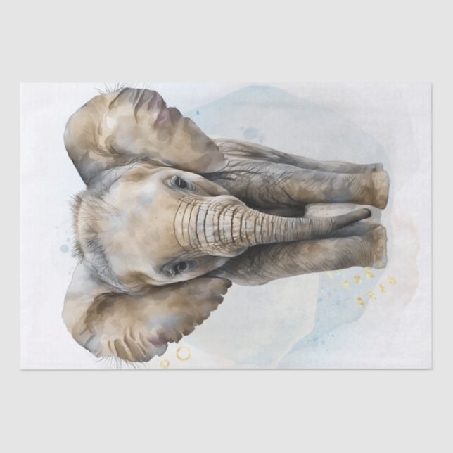 Papel De Seda Bebé elefante lindo (Anverso)