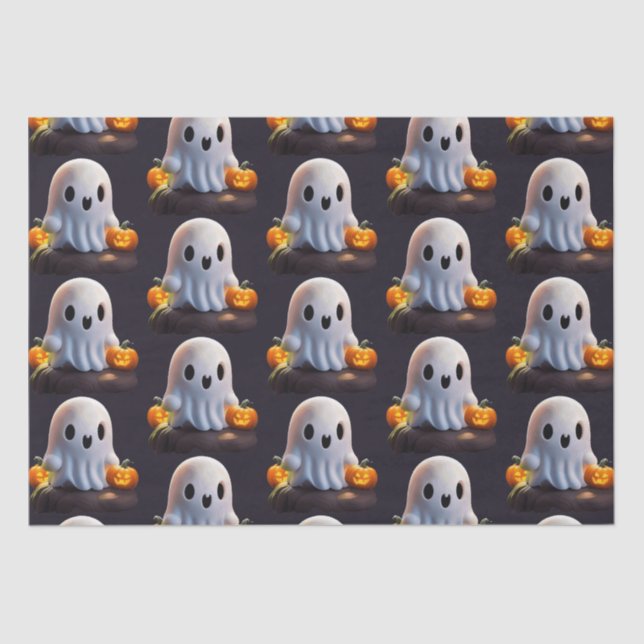 Papel De Seda Bebé Fantasma Típico personaje de Halloween (Anverso)