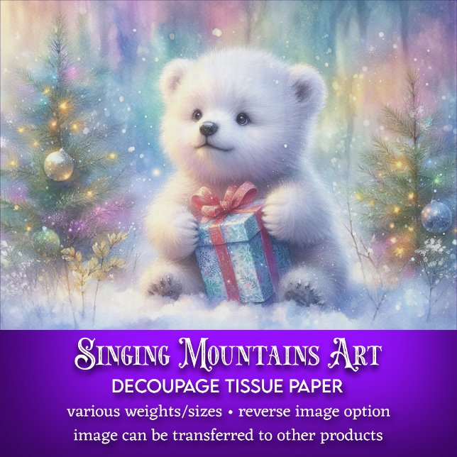 Papel De Seda Bebé limpio oso polar con Navidades desechando (Subido por el creador)