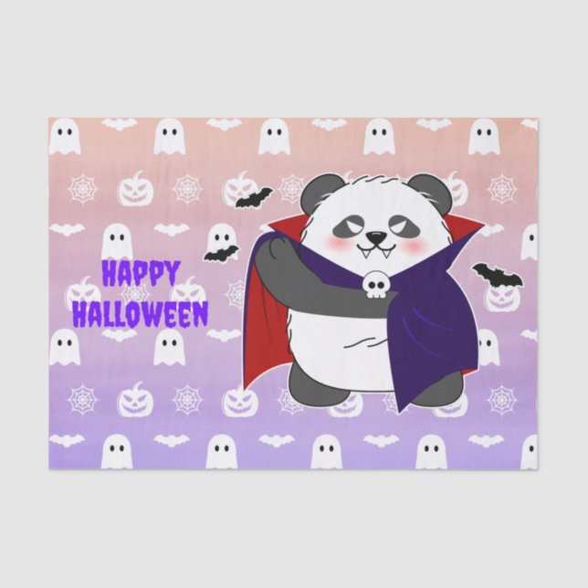 Papel De Seda Bebé lindo de Halloween Vampiro Panda Dracula (Anverso)