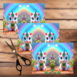 Papel De Seda Bebé pequeño unicornio y arcoiris, chicas