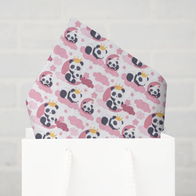 Papel De Seda bebé Princesa oso panda lindo (Bolsa de regalo)