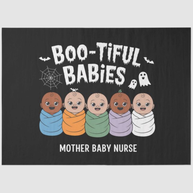 Papel De Seda Bebés Bootious Madre Nursi Halloween (Anverso)