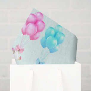 Papel De Seda Bebés Gemelos Rosa y Azul