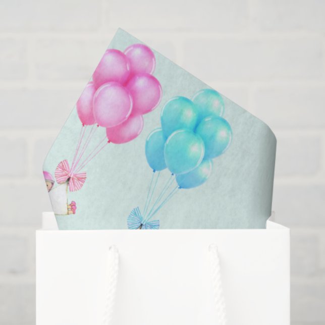 Papel De Seda Bebés Gemelos Rosa y Azul (Bolsa de regalo)