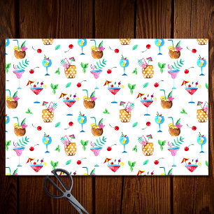 Papel De Seda Bebidas de cóctel Patrón acuarela de fiesta de ver