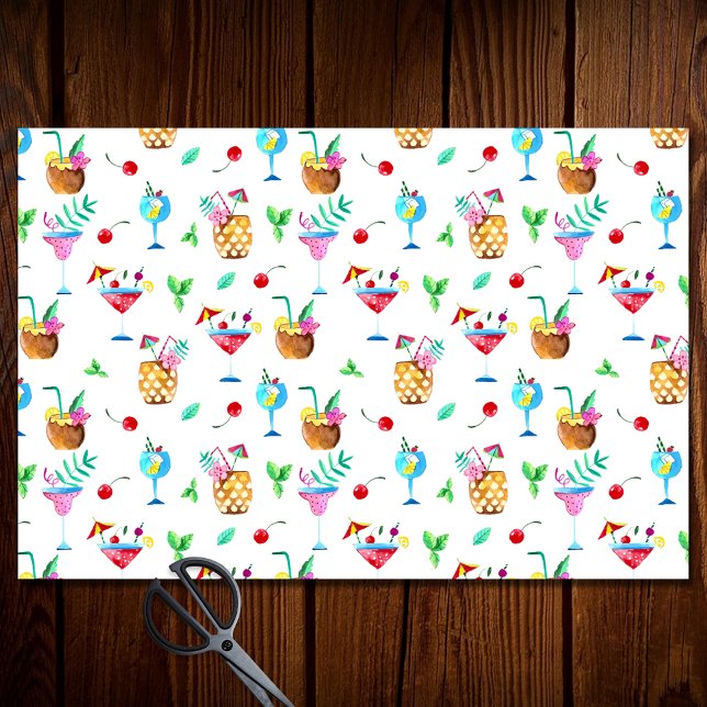 Papel De Seda Bebidas de cóctel Patrón acuarela de fiesta de ver (Subido por el creador)