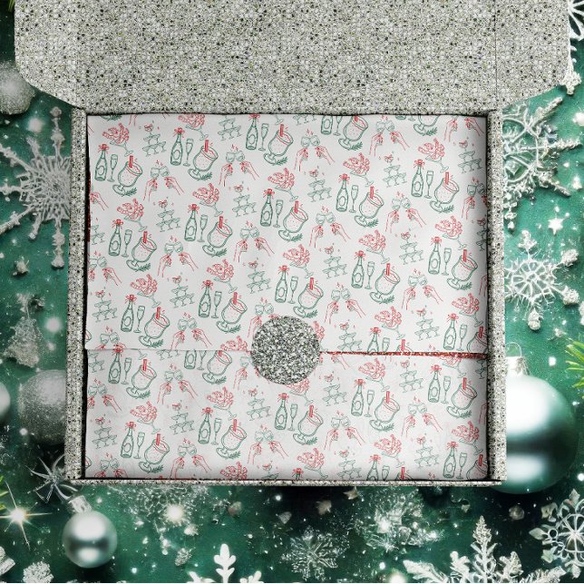 Papel De Seda Bebidas Navideñas Dibujadas a Mano (Subido por el creador)