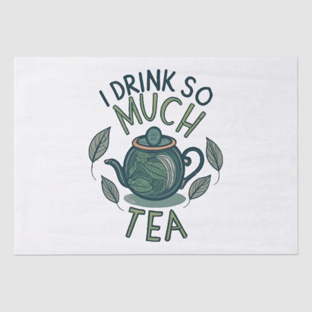 Papel De Seda Bebo Mucho Té, Tetera Adorable (Anverso)