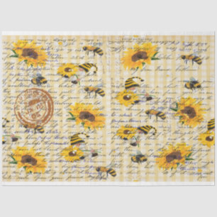 Papel De Seda Bee Gnome Sunflower