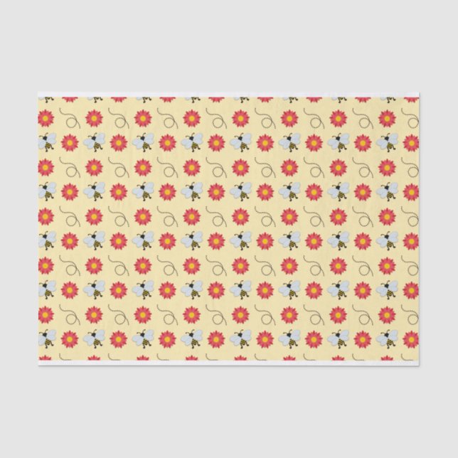 Papel De Seda Bee Honey And Flower (Anverso)
