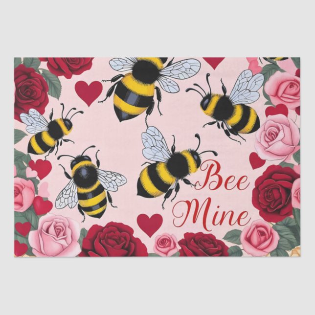 Papel De Seda Bee Mine Love Buzz Design (Anverso)