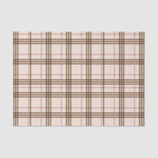 Papel De Seda Beige Brown Tartan Plaid