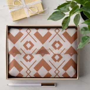 Papel De Seda Beige escandinavo y geométrico de naranja quemada