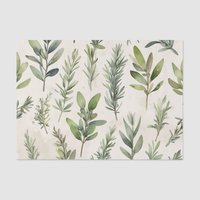 Papel De Seda Beige pálido con hierba verde suave (Anverso)