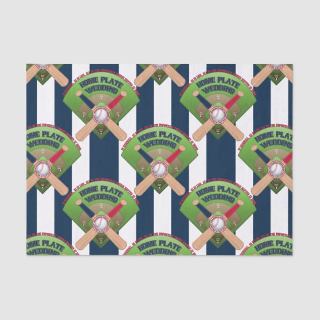 Papel De Seda Béisbol Boda de placas para casa 3-TISSUE WRAP (Anverso)