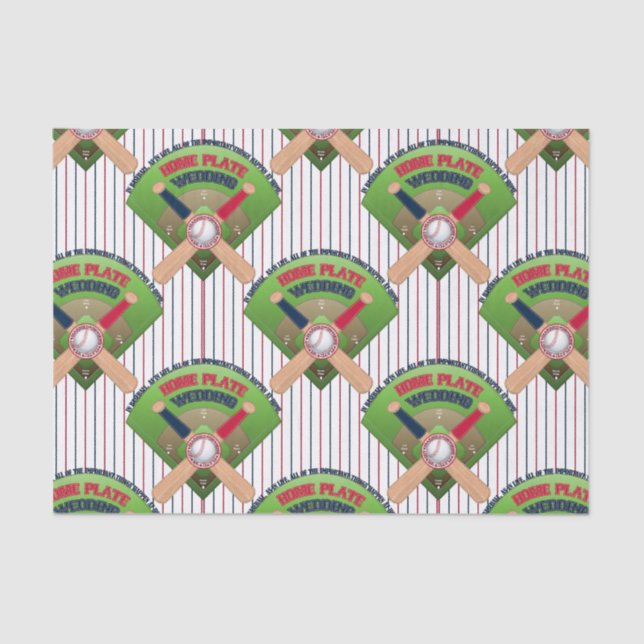 Papel De Seda Béisbol Boda de placas para casa 4-TISSUE WRAP (Anverso)
