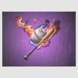 Papel De Seda Béisbol en llamas.
