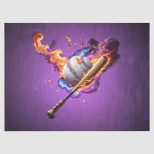 Papel De Seda Béisbol en llamas.