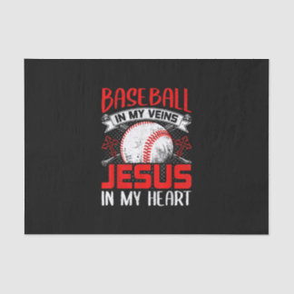 Papel De Seda Béisbol En Mis venas Jesús En Mi Corazón Béisbol