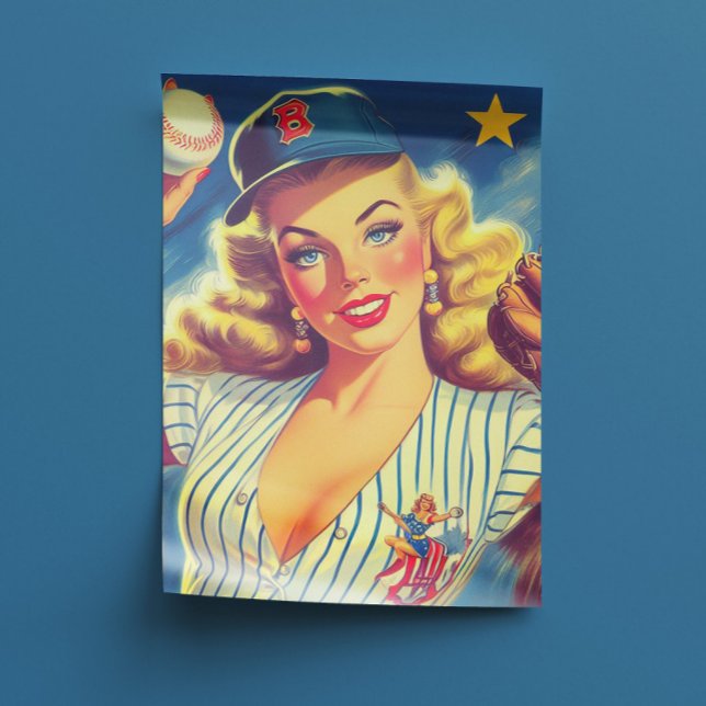 Papel De Seda Béisbol Vintage Pin-up (Subido por el creador)