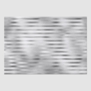 Papel De Seda Bella boda de rayas de plata 