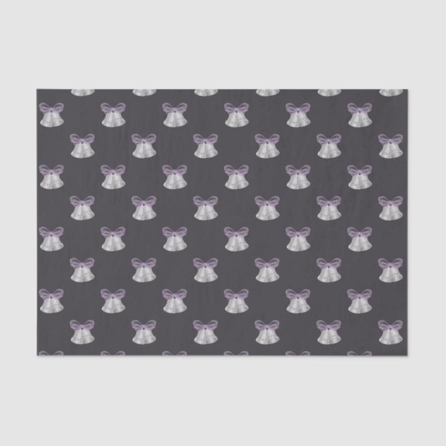 Papel De Seda Belles plateados y arcos morados (Anverso)