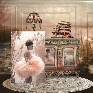 Papel De Seda Belleza de bailarina rosa marrón, lago brumoso