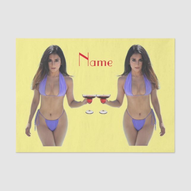 Papel De Seda Belleza de bikini de pelo negro Thunder_Cove (Anverso)