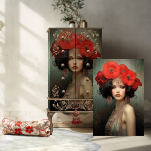 Papel De Seda Belleza de Flapper de los años 20, Arte de Retrato