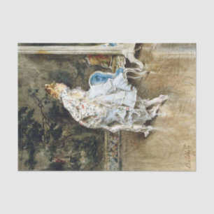 Papel De Seda Belleza de moda admirándose en el espejo