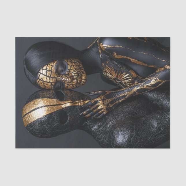 Papel De Seda Belleza de oro y negro10 (Anverso)