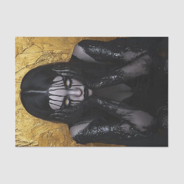 Papel De Seda Belleza dorada y negra17 (Anverso)