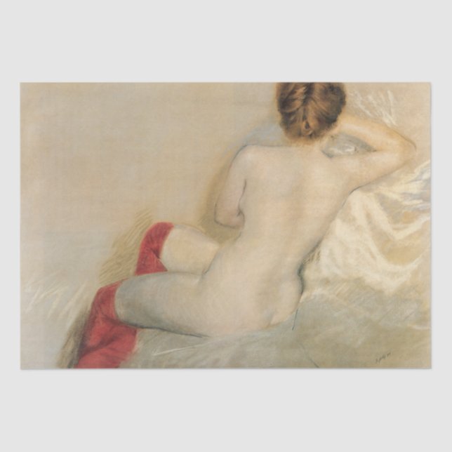 Papel De Seda Belleza femenina sensual con medias rojas (Anverso)