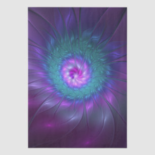Papel De Seda Belleza floral abstracta arte fractal colorido Flo