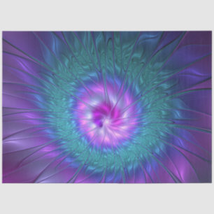 Papel De Seda Belleza floral abstracta arte fractal colorido Flo