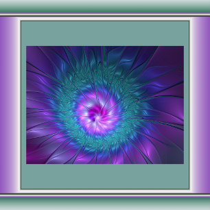 Papel De Seda Belleza floral abstracta arte fractal colorido Flo