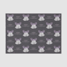 Papel De Seda Belleza plateada y morada Feliz Navidad