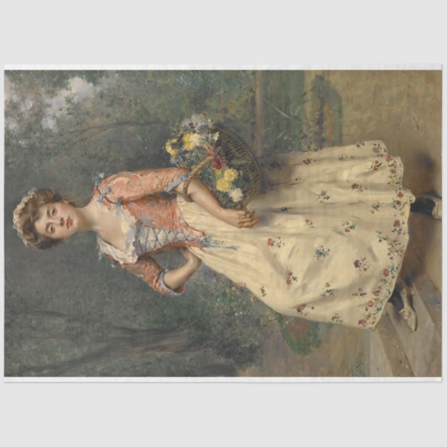 Papel De Seda Belleza primavera (por Raimundo de Madrazo y Garre (Anverso)