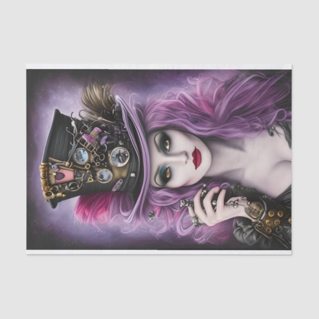 Papel De Seda Belleza púrpura de Steampunk (Anverso)