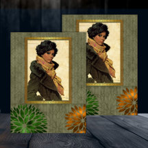 Belleza Retro Americana Negra Decoupage 1
