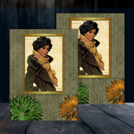 Papel De Seda Belleza Retro Americana Negra Decoupage 1