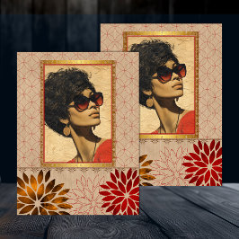 Papel De Seda Belleza Retro Americana Negra Decoupage 4
