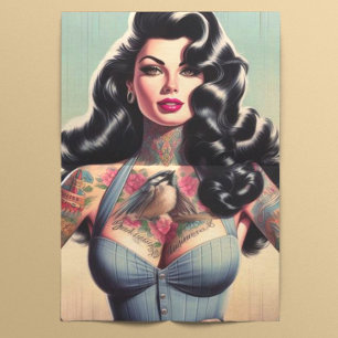 Papel De Seda Belleza retro Tattooed Pin up