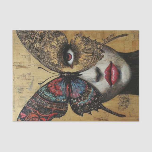 Papel De Seda Belleza y mariposas10 (Anverso)