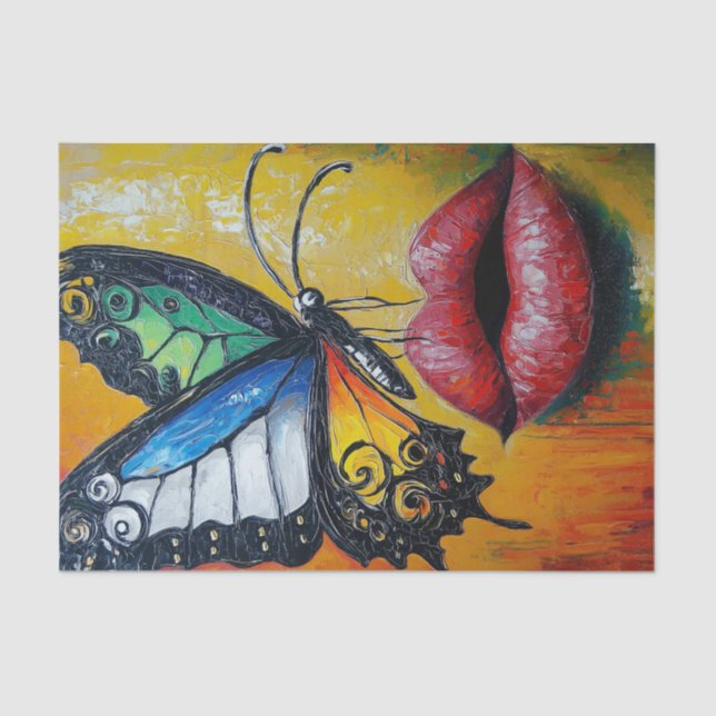 Papel De Seda Belleza y mariposas24 (Anverso)