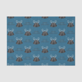 Papel De Seda Bellezas de carbono y Blue Bow Feliz Navidad