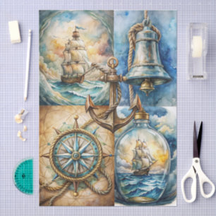 Papel De Seda Bello Decoupage Temático Náutico